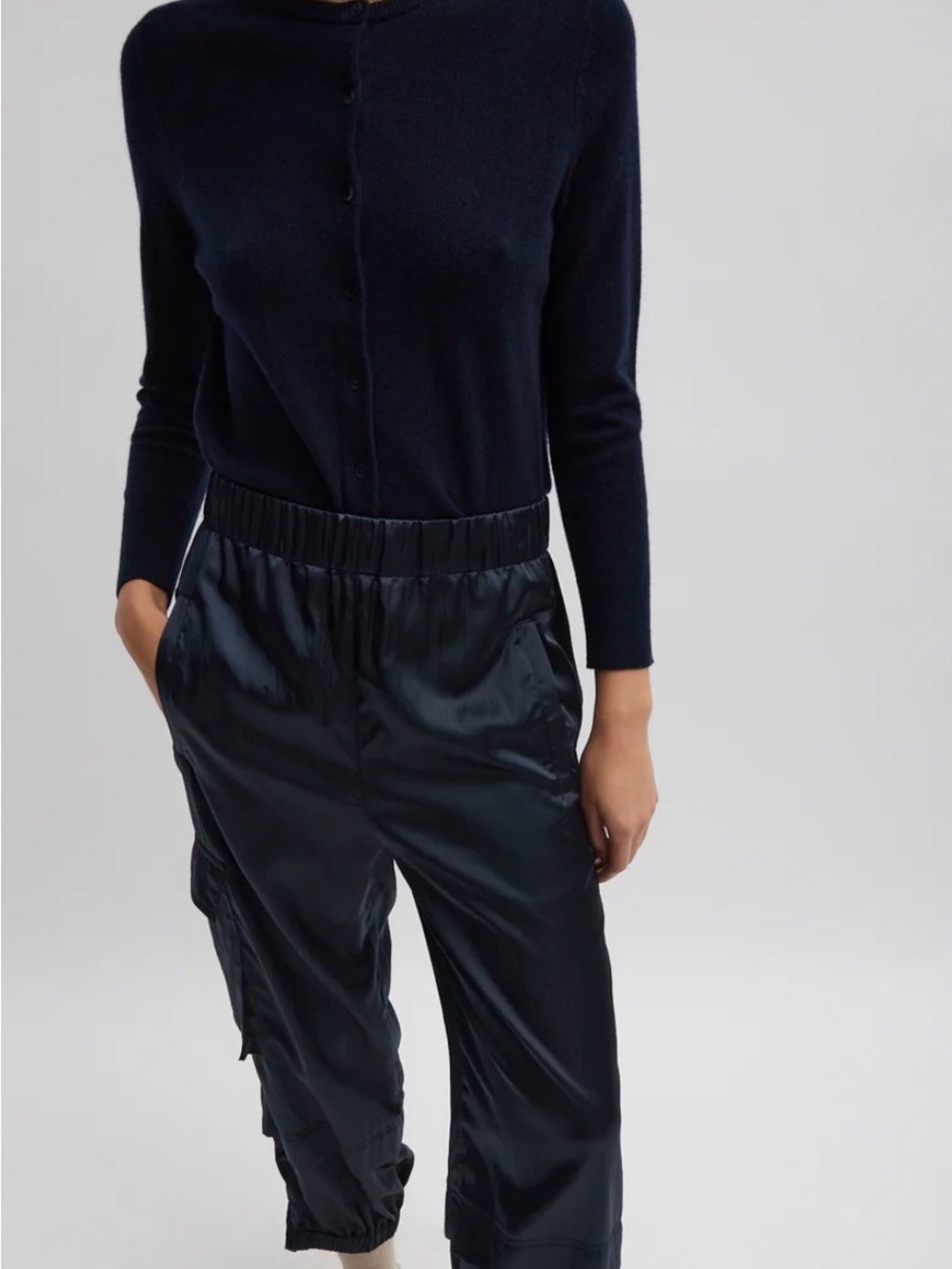 Tibi Shiny Nylon Pull On Wilt Jogger